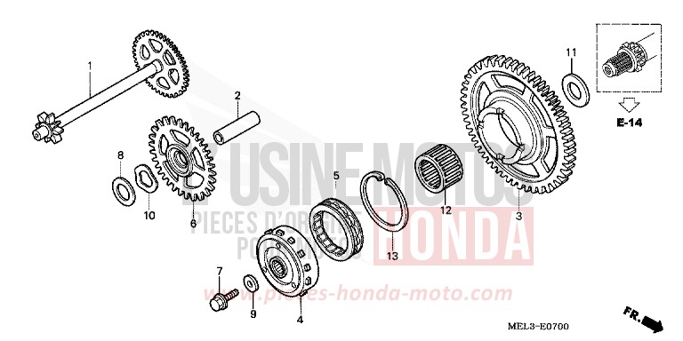 EMBRAYAGE DE DEMARRAGE von CBR1000RR "Fireblade" GRAPHITE BLACK (NHB01DA) von 2007